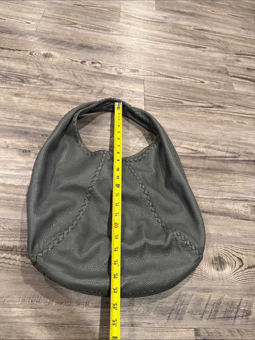 Bottega Veneta Dark Gray Cervo Leather Braided Hobo Bag - Picture 5 of 15